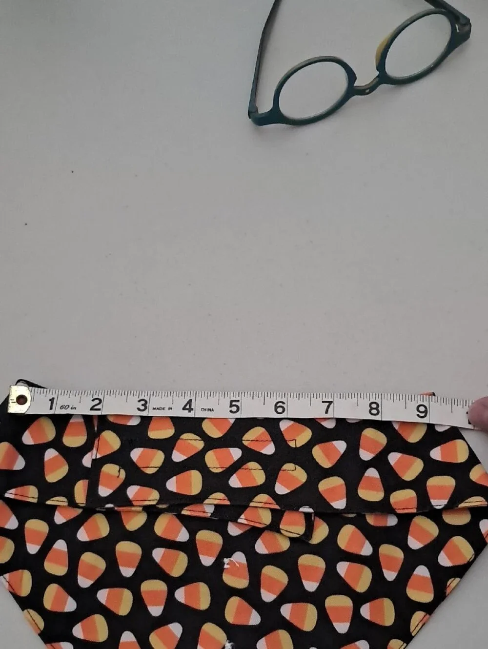 Candy Corn Print Dog Bandana - Black & Orange With Witches Hat